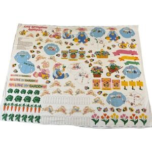 Vintage Cranston Print Works Easy Springtime Easter Appliques Fabric Panel Bunny